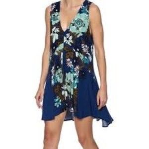 Free People Backyard Print Ocean Combo Dress Size XS Revolve